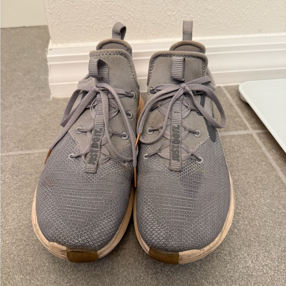 Nike Free Women's Gray Sneakers with Rose Gold Accents